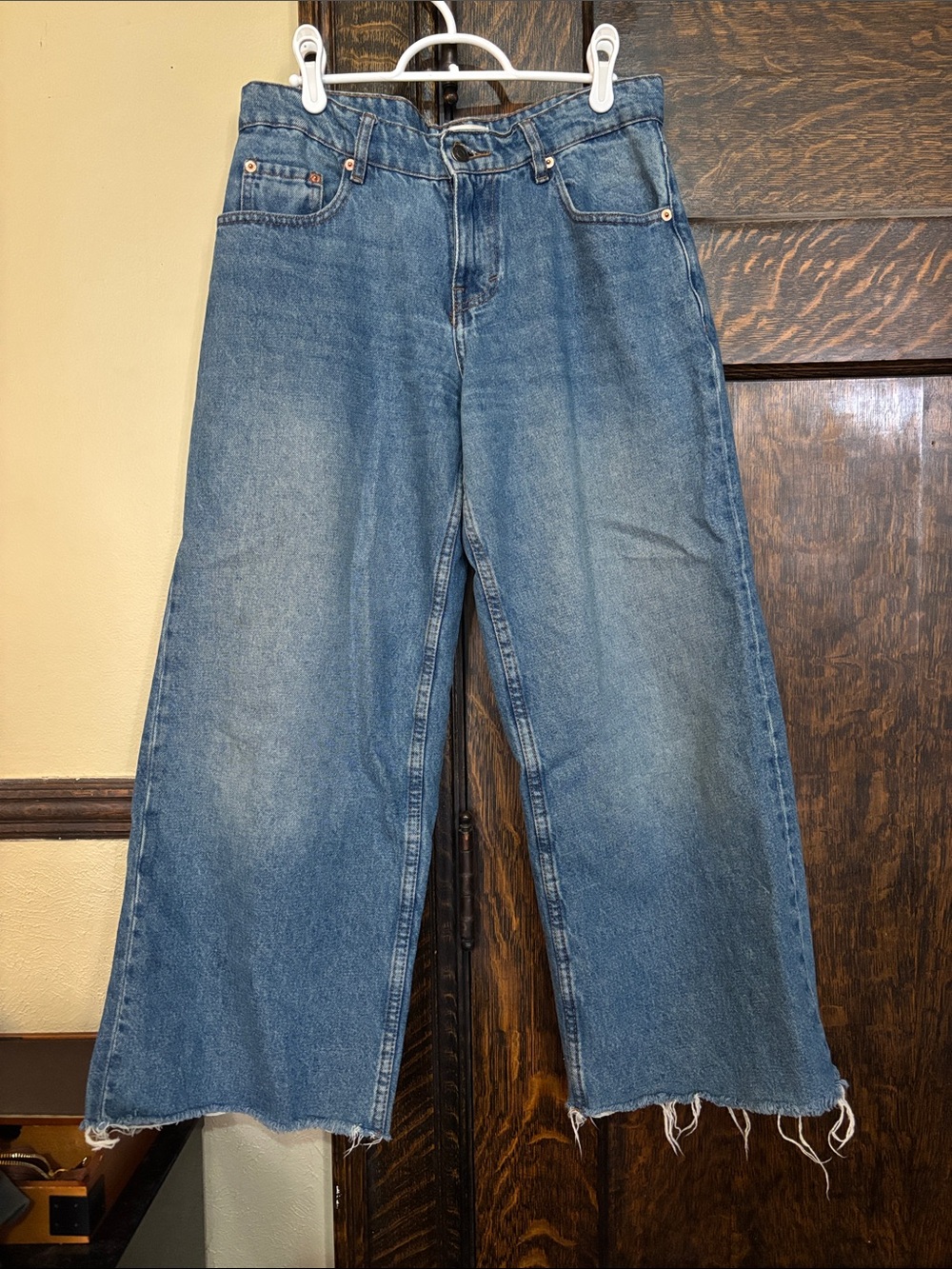 Motel Denim Wide Leg, Low Rise Jeans